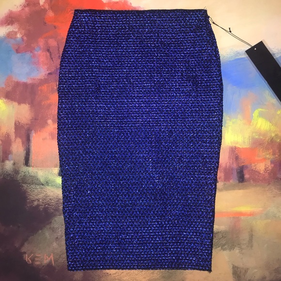 WOW Couture | Royal blue combo pencil skirt - Picture 4 of 5